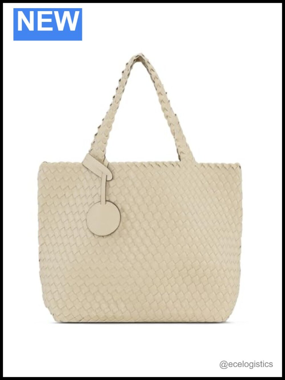 Ilse Jacobsen Braided Faux Leather Reversible Woven Tote Bag